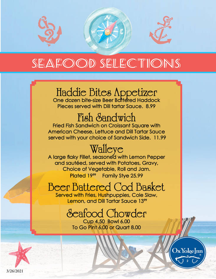 Friday Seafood Selections